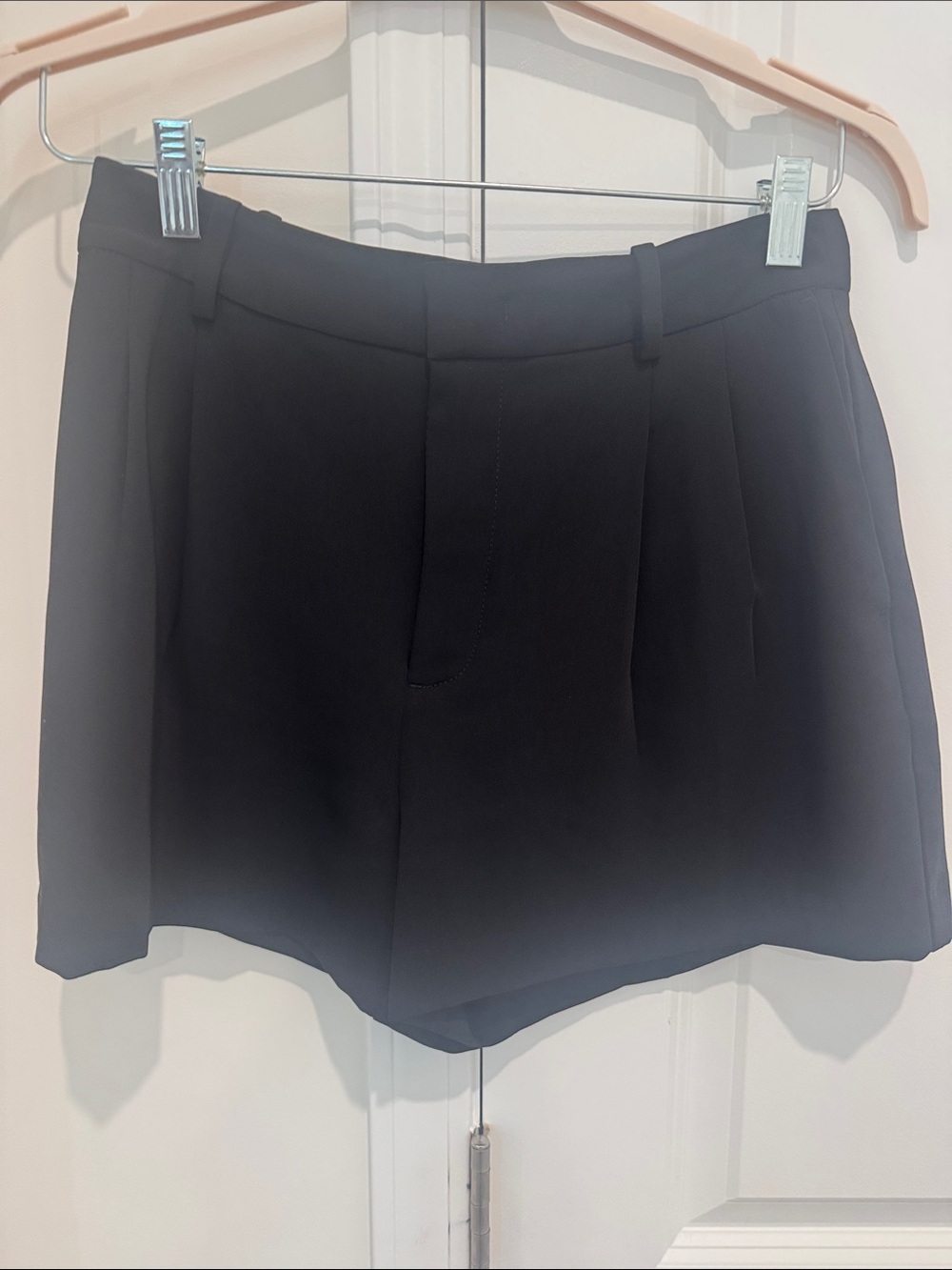 Madewell Black High-Rise Tailored Bermuda Shorts